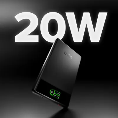 SBS - Bezdrôtová PowerBank 5000 mAh Smart Mag, MagSafe, USB-C PD 20 W, čierna