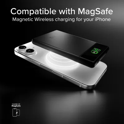 SBS - Bezdrôtová PowerBank 5000 mAh Smart Mag, MagSafe, USB-C PD 20 W, čierna