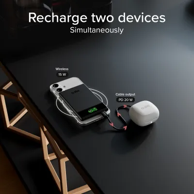 SBS - Bezdrôtová PowerBank 5000 mAh Smart Mag, MagSafe, USB-C PD 20 W, čierna