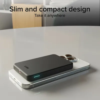 SBS - Bezdrôtová PowerBank Qi2 5000 mAh, 20 W, Mag, PD, čierna
