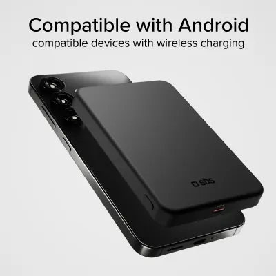 SBS - Bezdrôtová PowerBank Qi2 5000 mAh, 20 W, Mag, PD, čierna