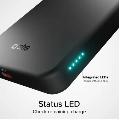 SBS - Bezdrôtová PowerBank Qi2 5000 mAh, 20 W, Mag, PD, čierna
