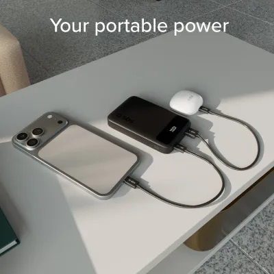 SBS - PowerBank 10000 mAh 20 W, PD, Compact, USB-C/USB-A, čierna