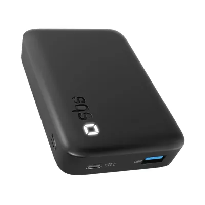 SBS - PowerBank 10000 mAh 10 W, USB-C/USB-A, čierna