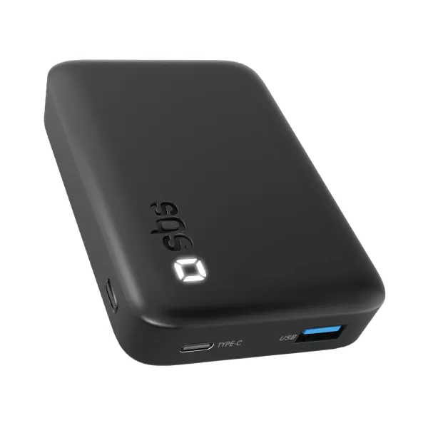 SBS - PowerBank 10000 mAh 10 W, USB-C/USB-A, čierna
