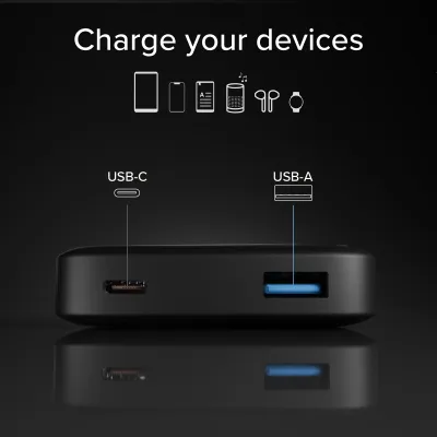 SBS - PowerBank 10000 mAh 10 W, USB-C/USB-A, čierna