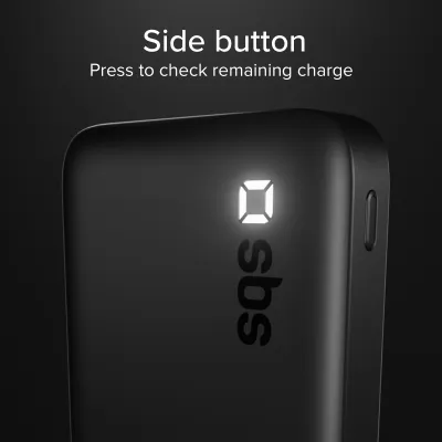 SBS - PowerBank 10000 mAh 10 W, USB-C/USB-A, čierna