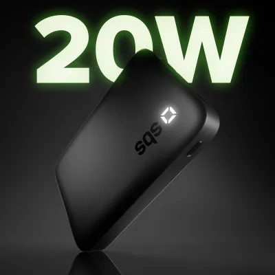 SBS - PowerBank 10000 mAh 20 W, Power Delivery, USB-C/USB-A, čierna