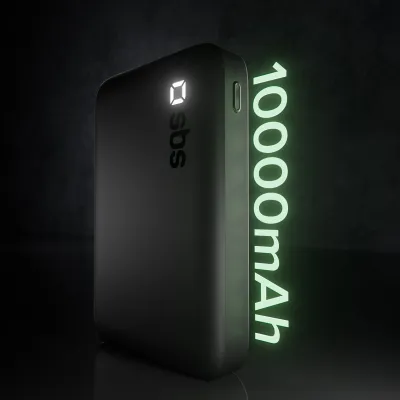 SBS - PowerBank 10000 mAh 20 W, Power Delivery, USB-C/USB-A, čierna