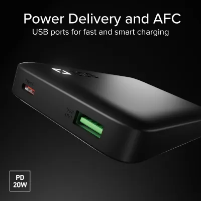 SBS - PowerBank 10000 mAh 20 W, Power Delivery, USB-C/USB-A, čierna
