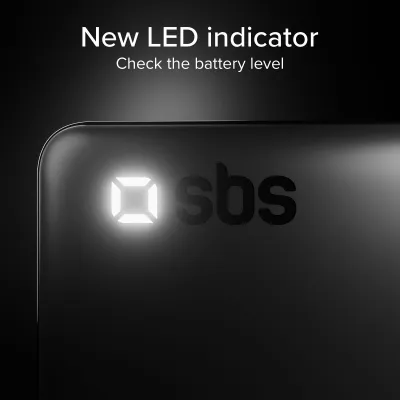 SBS - PowerBank 10000 mAh 20 W PD, s integrovaným káblom 2x USB-C, čierna