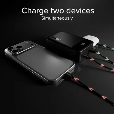 SBS - PowerBank 20000 mAh 20 W, PD, Compact, USB-C/USB-A, čierna