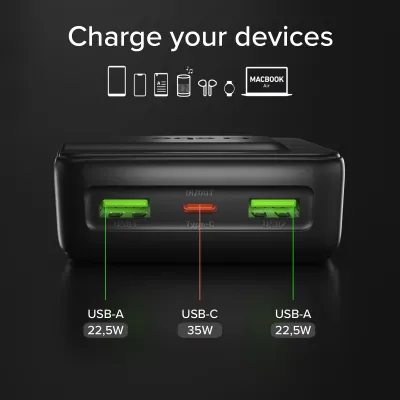 SBS - PowerBank 10000 mAh Smart, PD, 35 W, 2x USB-A/USB-C, čierna