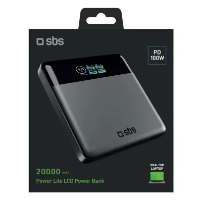 SBS - PowerBank 20000 mAh Smart, PD, 100 W, USB-A/USB-C, čierna