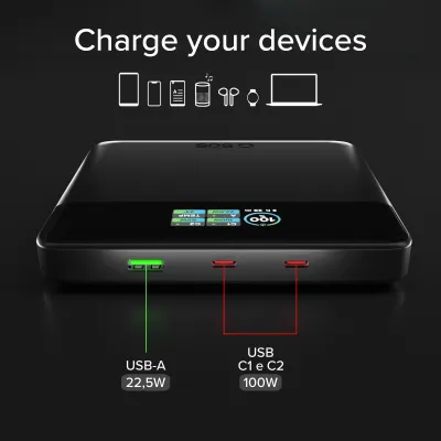 SBS - PowerBank 20000 mAh Smart, PD, 100 W, USB-A/USB-C, čierna