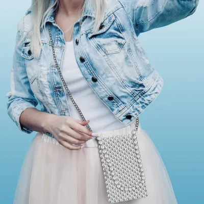 case&me - Taštička Smart Beads pre smartfóny, biela