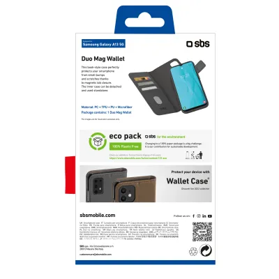 SBS - Puzdro Duo Mag Wallet pre Samsung Galaxy A13 5G/A04s, čierna