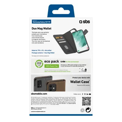 SBS - Puzdro Duo Mag Wallet pre Samsung Galaxy S21 FE, čierna