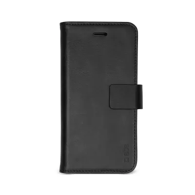 SBS - Puzdro Book Wallet z pravej kože pre iPhone 12 mini, čierna