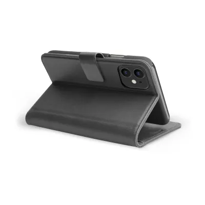 SBS - Puzdro Book Wallet z pravej kože pre iPhone 12 mini, čierna