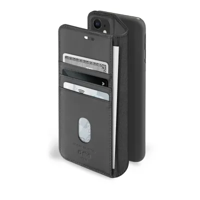 SBS - Puzdro Book Wallet z pravej kože pre iPhone 12 mini, čierna