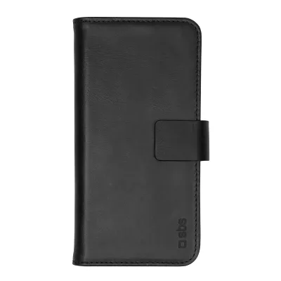 SBS - Puzdro Book Wallet z pravej kože pre iPhone 13 Pro, čierna
