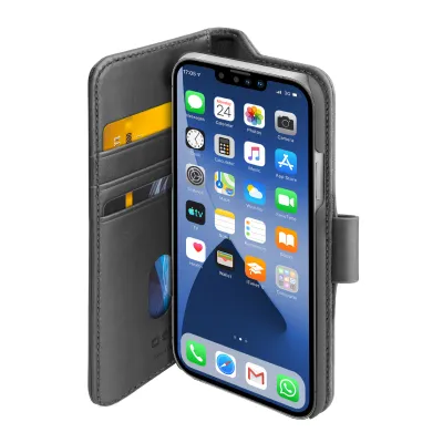 SBS - Puzdro Book Wallet z pravej kože pre iPhone 13 Pro, čierna