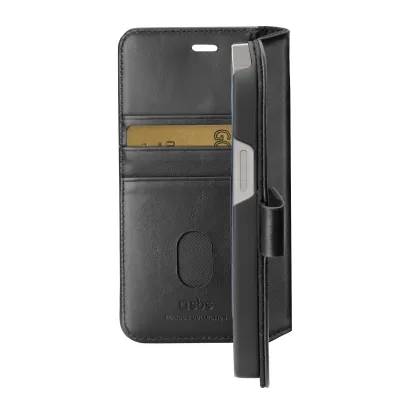SBS - Puzdro Book Wallet z pravej kože pre iPhone 14, čierna