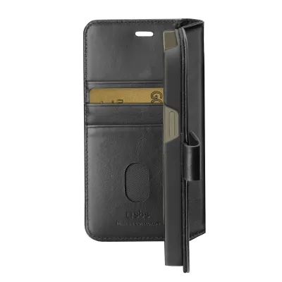 SBS - Puzdro Book Wallet z pravej kože pre iPhone 14 Pro Max, čierna