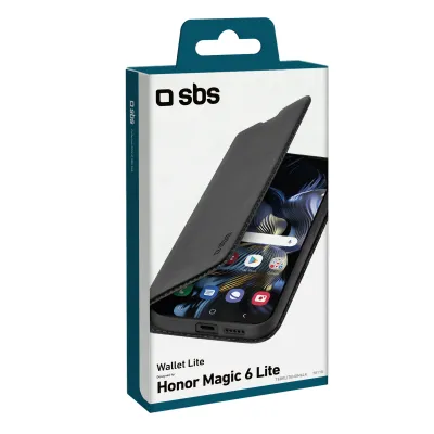 SBS - Puzdro Book Wallet Lite pre Honor Magic6 Lite, čierna