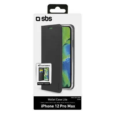 SBS - Puzdro Book Wallet Lite pre iPhone 12 Pro Max, čierna