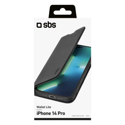 SBS - Puzdro Book Wallet Lite pre iPhone 14 Pro, čierna