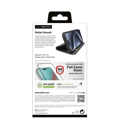 SBS - Puzdro Book Wallet Lite pre iPhone 15 Pro, čierna