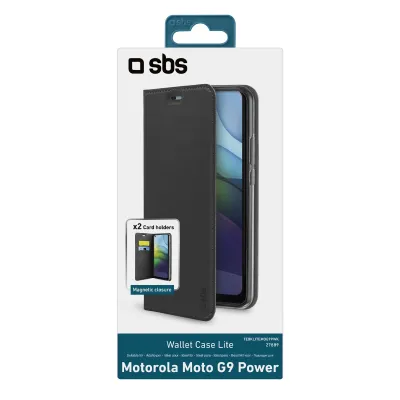 SBS - Puzdro Book Wallet Lite pre Motorola Moto G9 Power, čierna