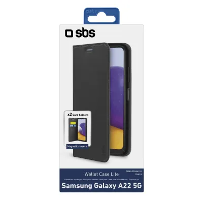 SBS - Puzdro Book Wallet Lite pre Samsung Galaxy A22 5G, čierna
