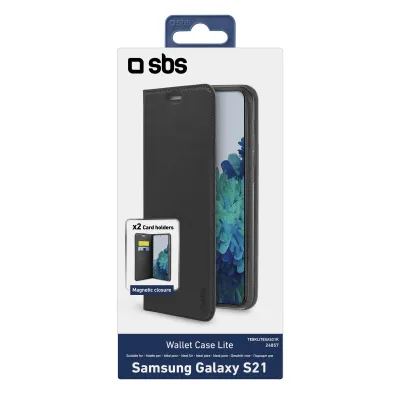 SBS - Puzdro Book Wallet Lite pre Samsung Galaxy S21, čierna