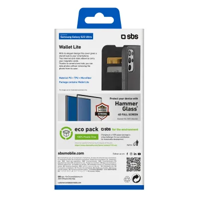 SBS - Puzdro Book Wallet Lite pre Samsung Galaxy S23 Ultra, čierna