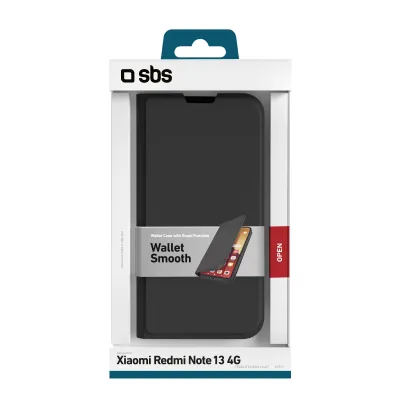 SBS - Puzdro Book Wallet Smooth pre Xiaomi Redmi Note 13 4G, čierna