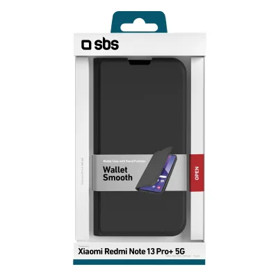 SBS - Puzdro Book Wallet Smooth pre Xiaomi Redmi Note 13 Pro+ 5G, čierna