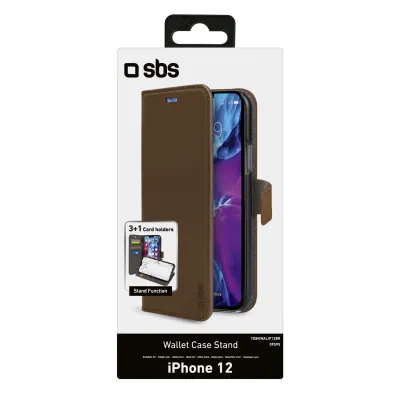 SBS - Puzdro Book Wallet pre iPhone 12 mini, hnedá