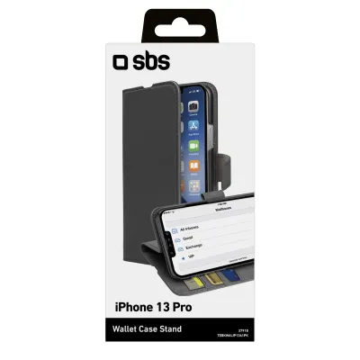 SBS - Puzdro Book Wallet pre iPhone 13 Pro, čierna