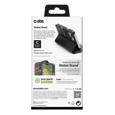 SBS - Puzdro Book Wallet Stand pre iPhone 15 Plus, čierna