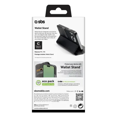 SBS - Puzdro Book Wallet Stand pre iPhone 15 Pro Max, čierna