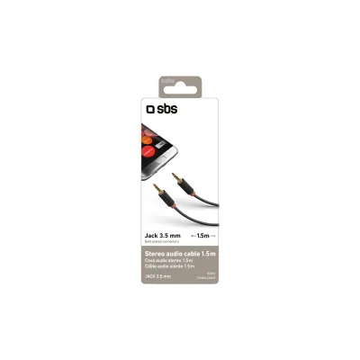 SBS - AUX kábel 3.5mm jack, 1,5 m, červená
