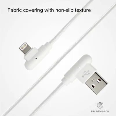 SBS - Kábel USB-A/MFI Lightning, 10 W, s 90° konektormi, 1 m, biela