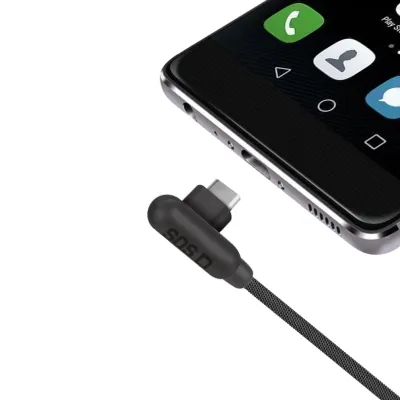 SBS - Kábel USB-C/USB-A, 10 W, s 90° konektormi, 1 m, čierna