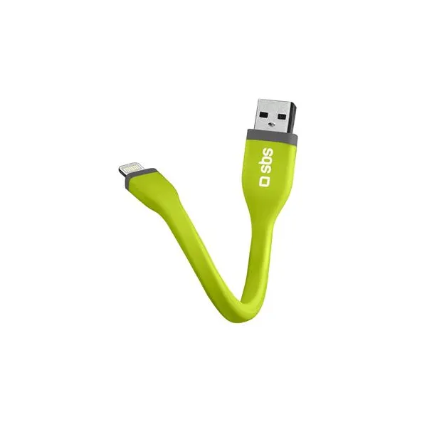 SBS - Kábel USB-A/MFI Lightning 5 W, Mini, 12 cm, zelená