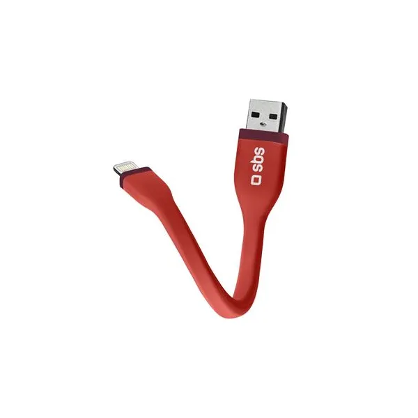 SBS - Kábel USB-A/MFI Lightning 5 W, Mini, 12 cm, červená
