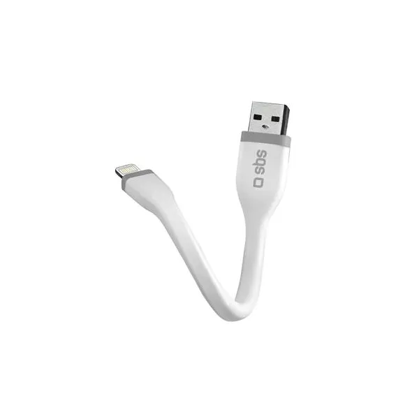 SBS - Kábel USB-A/MFI Lightning 5 W, Mini, 12 cm, biela
