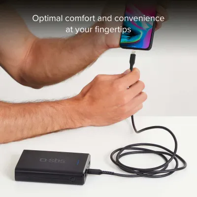 SBS - Kábel USB-C/MFI Lightning, 18 W, 1 m, čierna